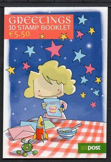 2010 Ireland Greetings Self-Adhesive Commemorative Stamp Booklet Mint Never Hinged (MNH). Hibernian HB166