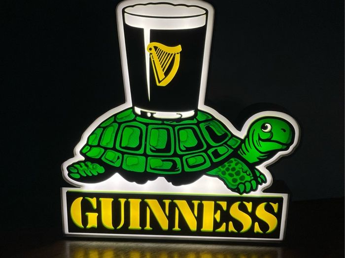 Guinness Retro Style Tortoise Lightbox