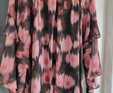 GEORGE khaki and pink print layered dress Sz 14 - Bnwt - Rrp 26 Sterling