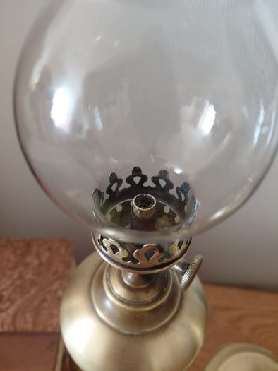 Antique  pair of Brass French oil lamps