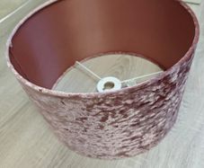 Pink Crushed Velvet Lampshade (Brand New)