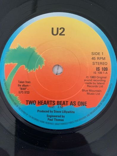 U2 - Two Hearts Beat as One - Original 1983 7" vinyl