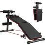 Foldable Sit Up Bench with Resistance Ropes, Core Workout Bench with Adjustable Thigh Support, for Home Gym, Black Image 8