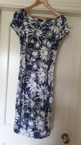Fenn Wright Manson Blue White Dress Size 12
