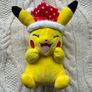 Pokemon Holiday Pikachu Red Santa Hat with Stars Plush Christmas Used Please look at the pictures Image 2