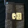 Brown DKNY leather and fabric bag and matching purse 100% genuine Image 7