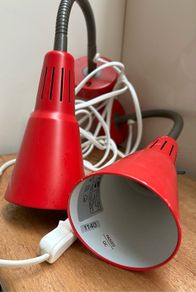 Pair of Kvart IKEA 90s red wall lights