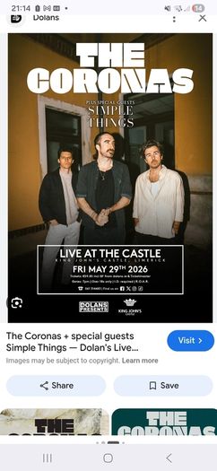 concert coronas 29th limerick