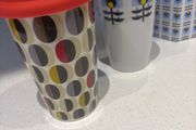 Orla Kiely Limited Edition Kenco Millicano Ceramic Travel Mug and another similar style unbranded mug