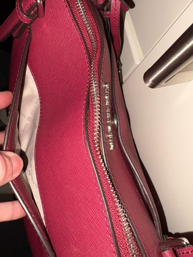 Michael Kors Jet Set Saffiano Leather Tote Bag Burgundy