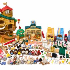 Huge Sylvanian Families Bundle - Treehouse, Market, 34 Figures, Furniture - Lots Vintage 80s Pieces
