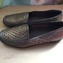 Ladies K by Clarks pewter Gunmetal low wedge loafers size 6 Image 6
