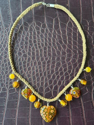 necklace with murano glass pendants