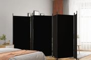 6-Panel Room Divider Black 520x180 cm Fabric