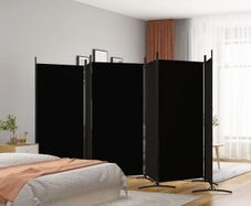 6-Panel Room Divider Black 520x180 cm Fabric