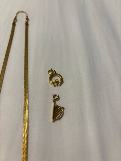 Gold Necklaces x2 - 18k Plated - Irish Charms x2