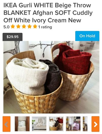 Brand Ikea Gurli Throw- Colour - White  & Beige - Size - 180cm x 120cm