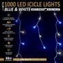 Icicle Lights Outdoor Christmas 1000 LED 30m Lit Length, Blue & Cool White LED Icicle Fairy House Lights with 8 Hours On Timer, Memory, 8 Lighting Modes, Mains Powered  1000 LED, Blue & Cool White Image 6