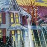 Handmade Cross Stitch Embroidy picture- winter snow Image 2