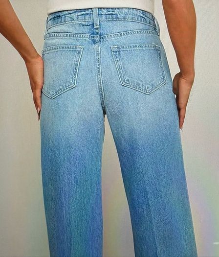 Luxury designer LAgence ladies blue denim wide leg jeans BRAND NEW