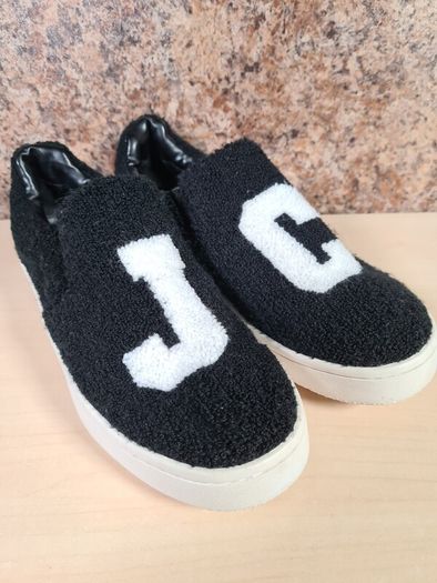 womens girls JC Juicy Couture Black terry cloth teddy Teresa slip on trainer  Size UK 4 EU 37
