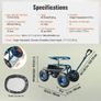 Garden Cart Rolling Workseat with Wheels, Gardening Stool for Planting, 360 Degree Swivel Seat, Wagon Scooter with Steering Handle Image 2