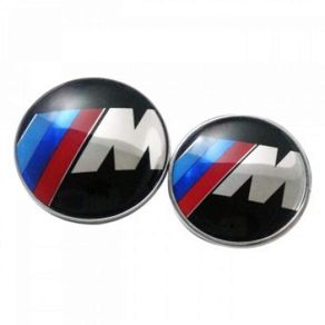 2 Pcs 82Mm 74Mm Car New M Logo Car Front & Rear Emblem Badge For BMW E46 E90 E60 F10 F30 E36 E30