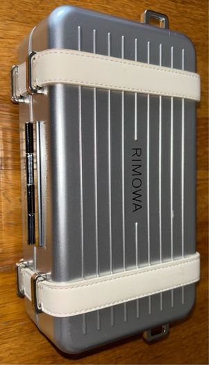 Genuine Christian Dior Rimowa X Pochette Personal shoulder bag in grey aluminium and grey leather Collector Square