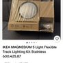 IKEA Magnesium Flexible Track Lighting Kit in Stainless Steel with Five Lights and Five Bulbs, Brand New Sealed In Box, From 2002 Image 9