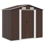 Garden Storage Shed Brown 204x132x186 cm Steel Image 3