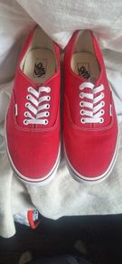 Mens. Red Vans Authentic Trainers