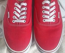 Mens. Red Vans Authentic Trainers