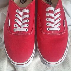Mens. Red Vans Authentic Trainers
