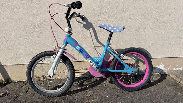 Kids Bike 16 Inch - Emma Blue & Pink - Ages 4-6
