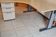 managers corner office desk with