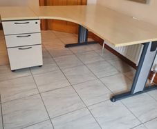 managers corner office desk with