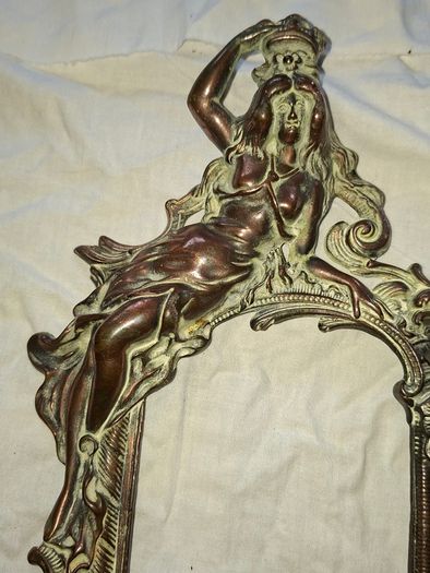 Beautiful Pair of Antique Art Nouveau Beatrice Bronzed Photo Frames Cherub Postage Available or Collection