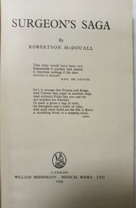 Surgeon's Saga by Robertson McDougalL