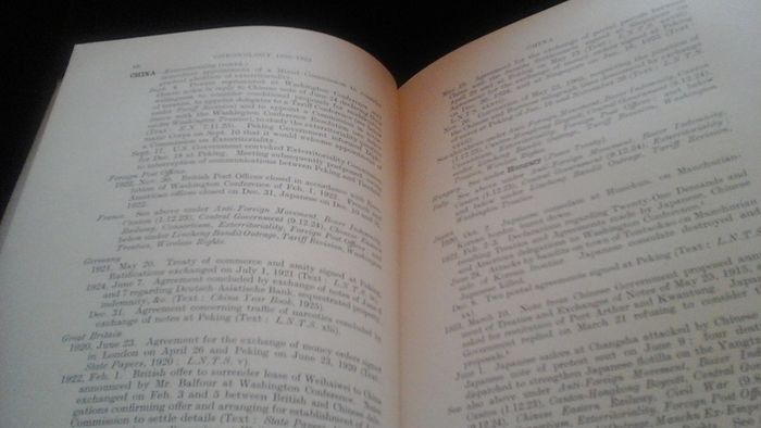 Survey of International Affairs 1925 supplement,Chronology of Events and Treaties 1st Jan 1920 -31st Dec 1925.