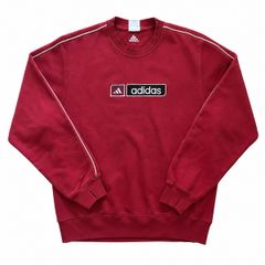 Vintage Adidas red sweatshirt, embroidered central logo, 00s, size s