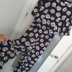 WAREHOUSE navy floral jumpsuit with pockets  Sz 10 - Rrp 65 Sterling