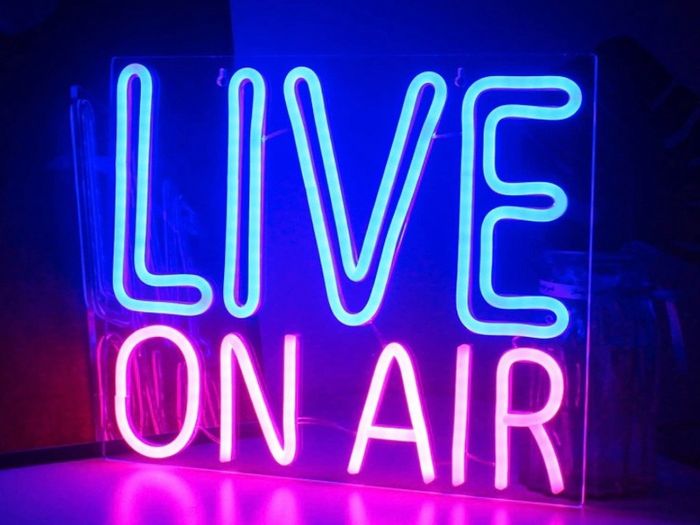 Live On Air Neon Sign Blue Pink Letters Led Neon Light On Air Sign Neon Word Sign Led Wall Art for Studio Bedroom Game Room Party Streaming Bar Club Decoration with USB Power (FREE POSTAGE)