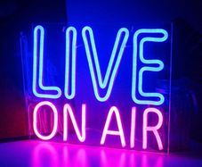 Live On Air Neon Sign Blue Pink Letters Led Neon Light On Air Sign Neon Word Sign Led Wall Art for Studio Bedroom Game Room Party Streaming Bar Club Decoration with USB Power (FREE POSTAGE)