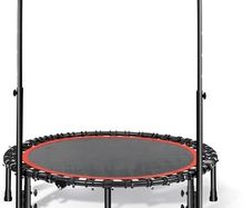 ound Trampoline 40"/48" Foldable Easy-To-Install Trampoline for Adults,With 4-Position Adjustable Handrails Trampoline,Suitable for Indoor Outdoor Body Exercises, Fitness Max Load 400lbs/450lbs