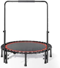 ound Trampoline 40"/48" Foldable Easy-To-Install Trampoline for Adults,With 4-Position Adjustable Handrails Trampoline,Suitable for Indoor Outdoor Body Exercises, Fitness Max Load 400lbs/450lbs