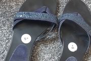 Real leather genuine navy sandals size UK 2 worn once