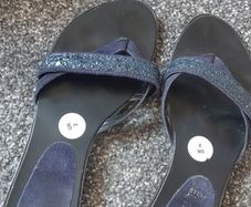 Real leather genuine navy sandals size UK 2 worn once