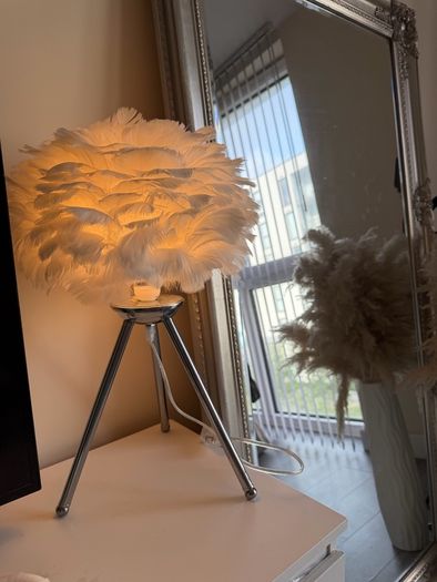 White feather lamp