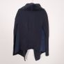 Oasis Navy Blue Faux Fur Suede Knit Waterfall Cardigan Size M Image 8