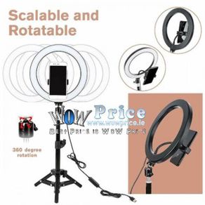 10" LED Ring Light Dimmable Lighting Kit